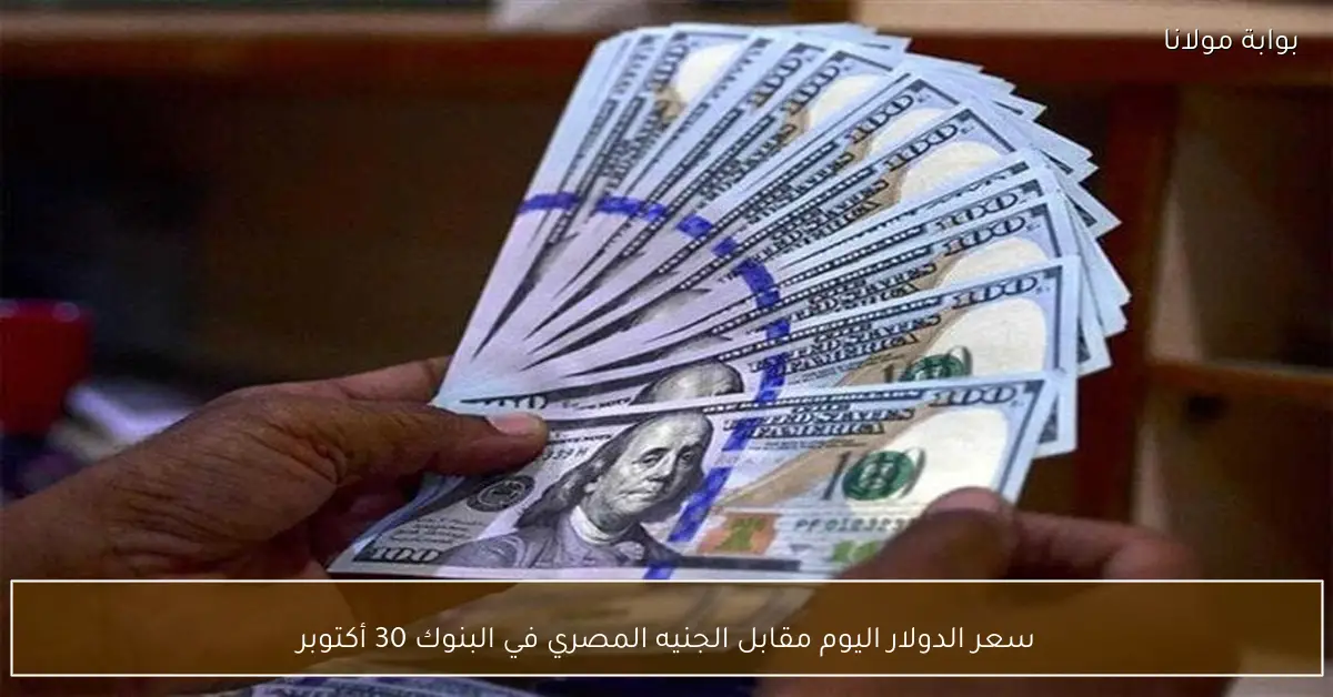 سعر الدولار اليوم مقابل الجنيه المصري في البنوك 30 أكتوبر
