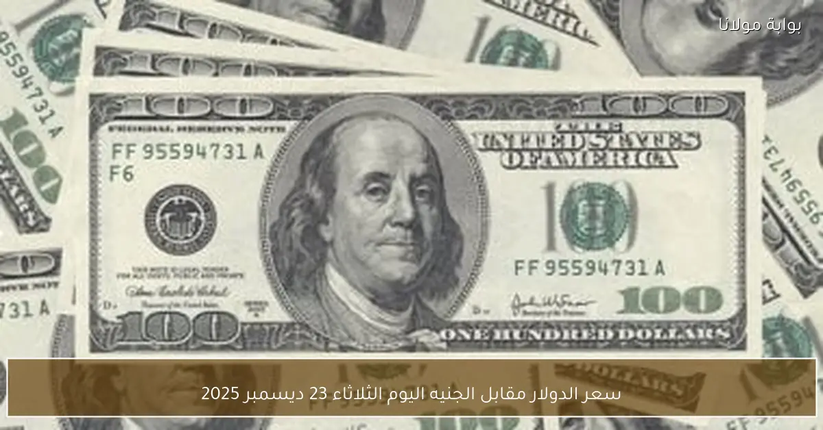 سعر الدولار مقابل الجنيه اليوم الثلاثاء 23 ديسمبر 2025