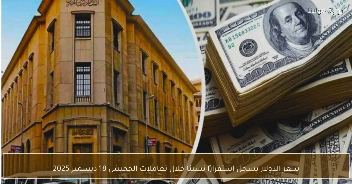 سعر الدولار يسجل استقرارًا نسبيًا خلال تعاملات الخميس 18 ديسمبر 2025