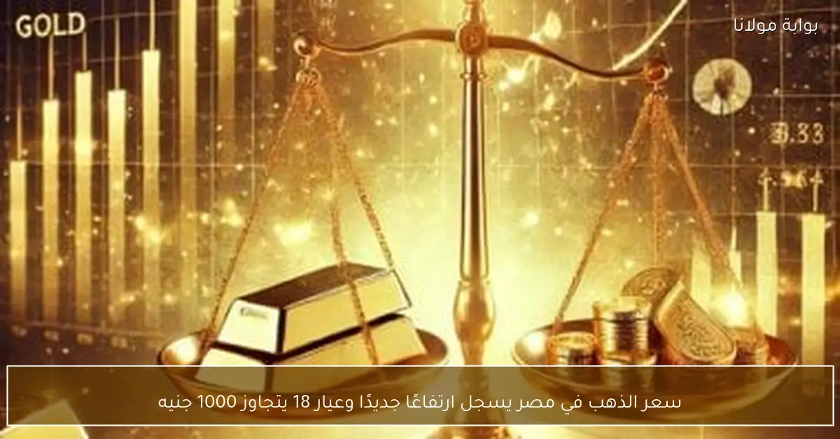 سعر الذهب في مصر يسجل ارتفاعًا جديدًا وعيار 18 يتجاوز 1000 جنيه