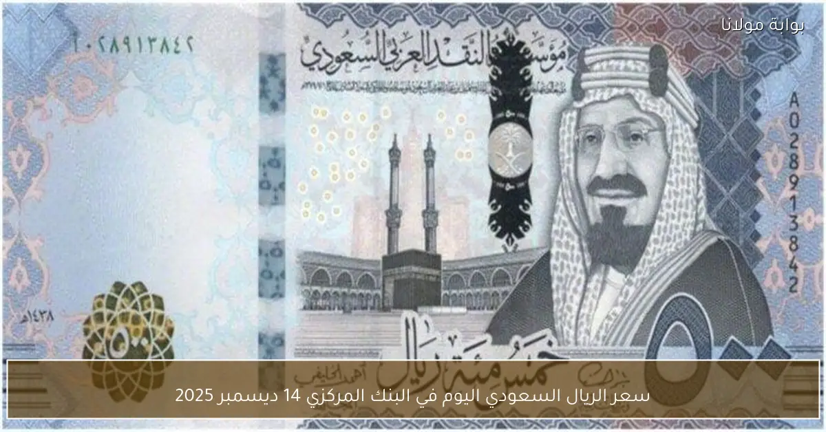 سعر الريال السعودي اليوم في البنك المركزي 14 ديسمبر 2025