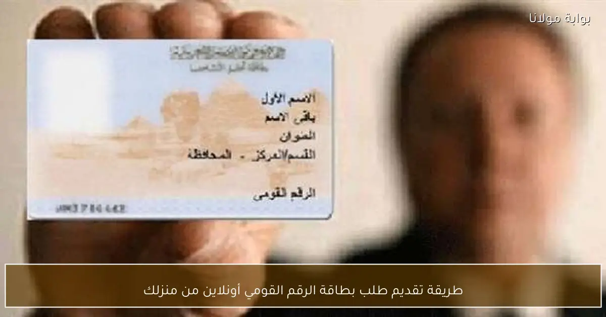 طريقة تقديم طلب بطاقة الرقم القومي أونلاين من منزلك