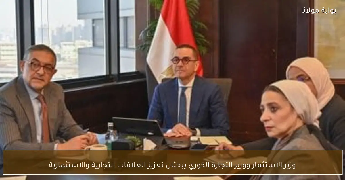 وزير الاستثمار ووزير التجارة الكوري يبحثان تعزيز العلاقات التجارية والاستثمارية