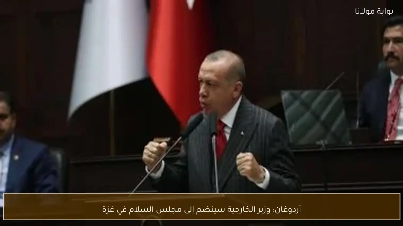 أردوغان: وزير الخارجية سينضم إلى مجلس السلام في غزة