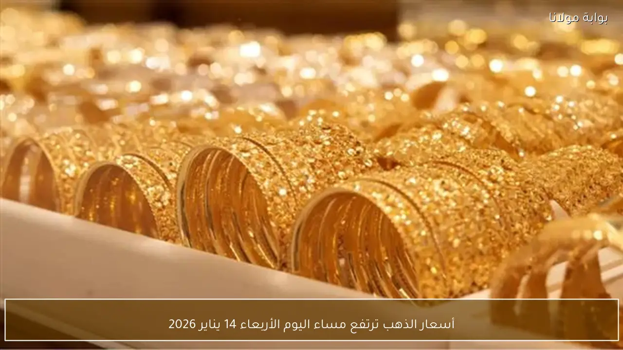أسعار الذهب ترتفع مساء اليوم الأربعاء 14 يناير 2026