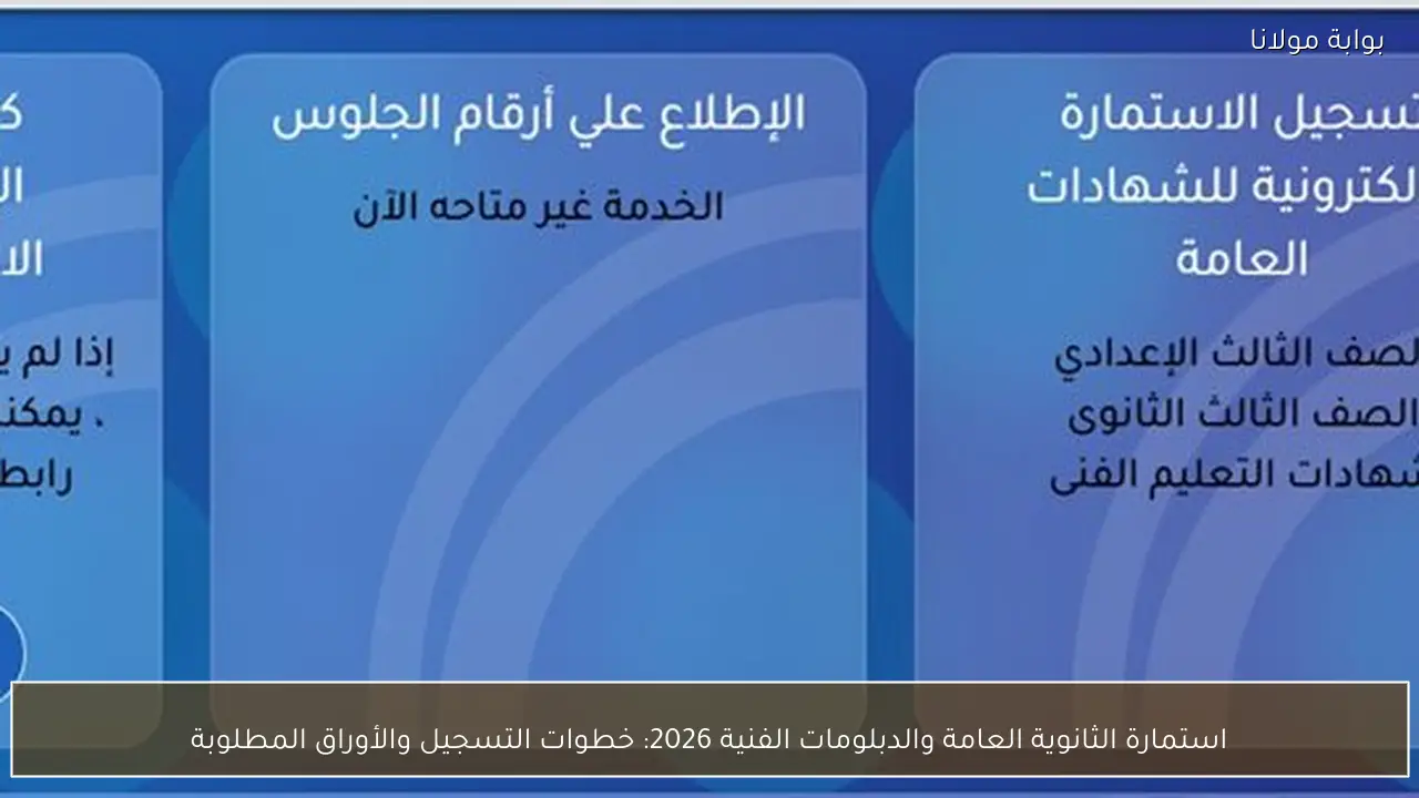 استمارة الثانوية العامة والدبلومات الفنية 2026: خطوات التسجيل والأوراق المطلوبة