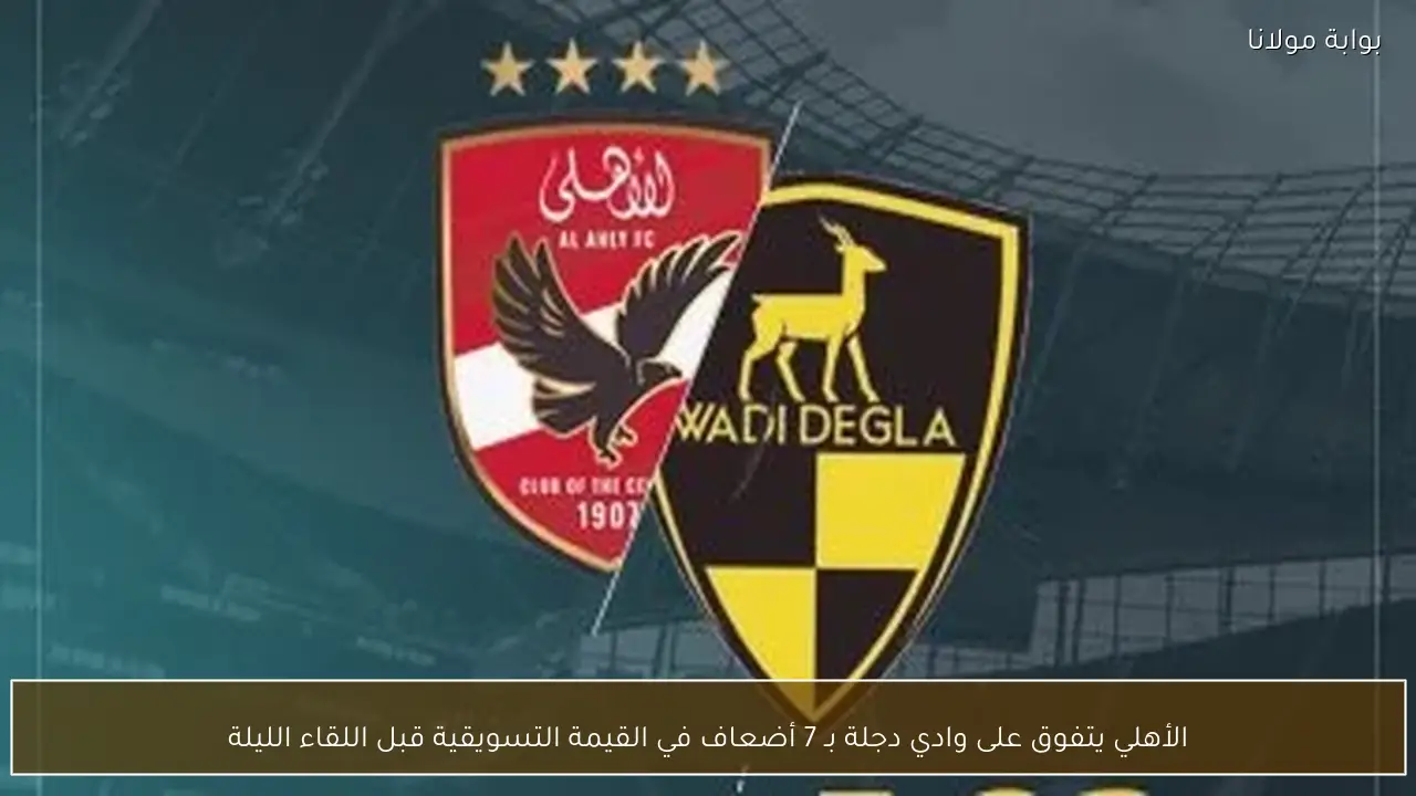 الأهلي يتفوق على وادي دجلة بـ 7 أضعاف في القيمة التسويقية قبل اللقاء الليلة