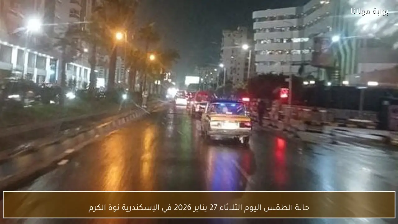 حالة الطقس اليوم الثلاثاء 27 يناير 2026 في الإسكندرية نوة الكرم