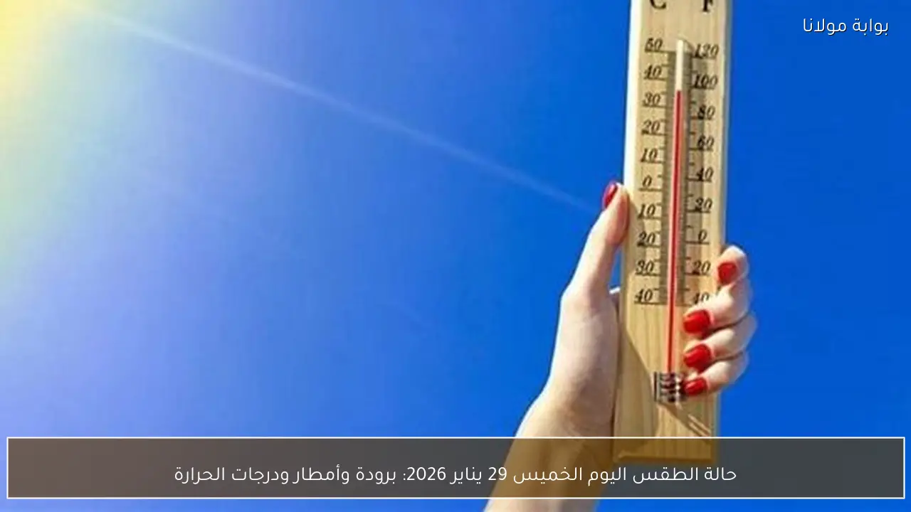 حالة الطقس اليوم الخميس 29 يناير 2026: برودة وأمطار ودرجات الحرارة