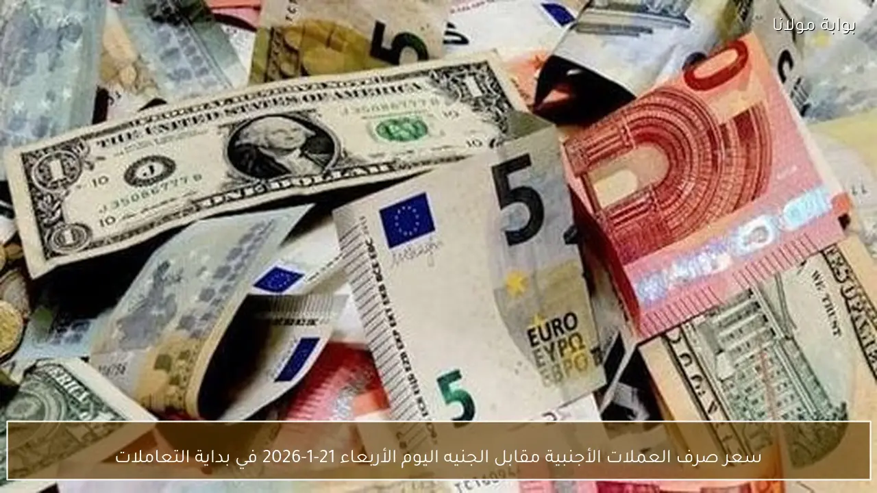 سعر صرف العملات الأجنبية مقابل الجنيه اليوم الأربعاء 21-1-2026 في بداية التعاملات