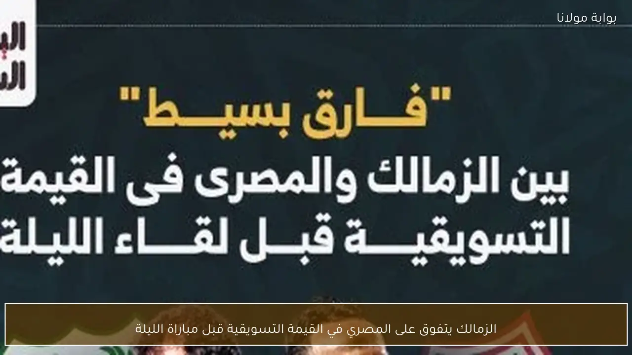 الزمالك يتفوق على المصري في القيمة التسويقية قبل مباراة الليلة