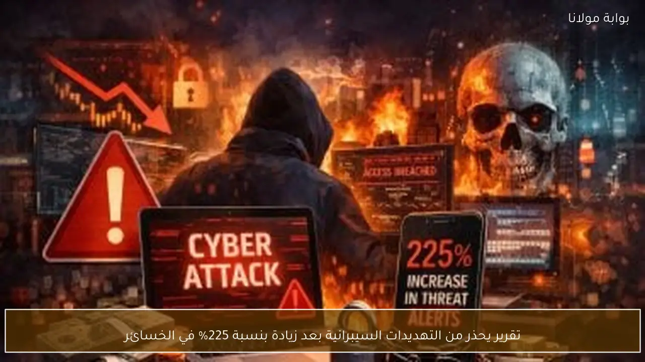 تقرير يحذر من التهديدات السيبرانية بعد زيادة بنسبة 225% في الخسائر