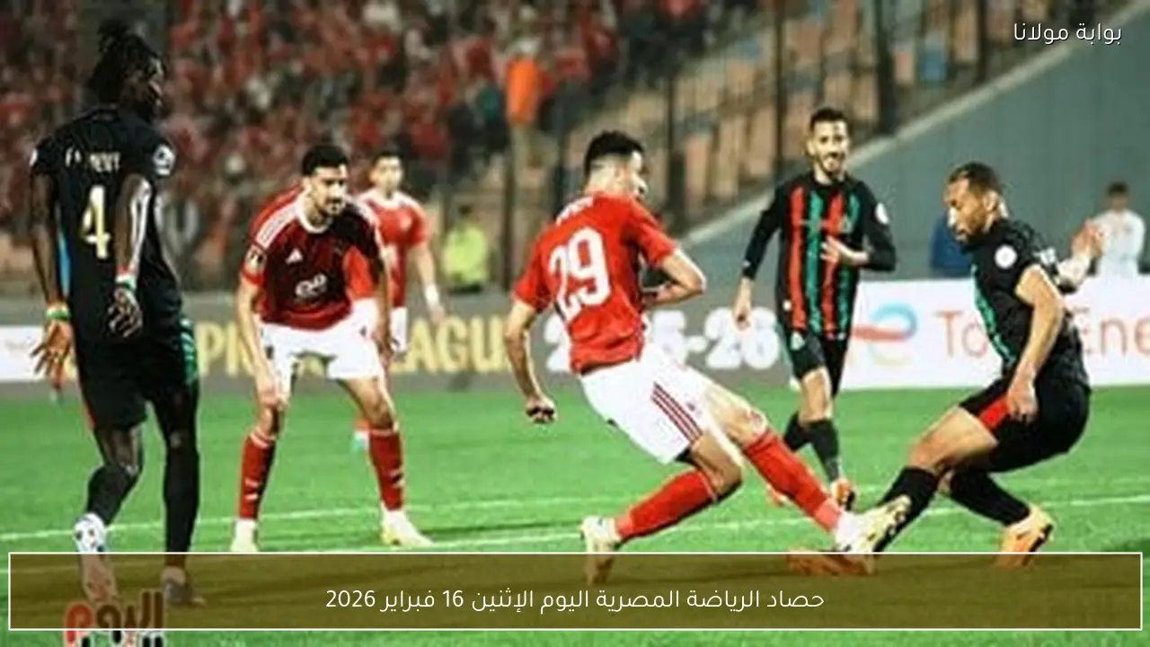 حصاد الرياضة المصرية اليوم الإثنين 16 فبراير 2026