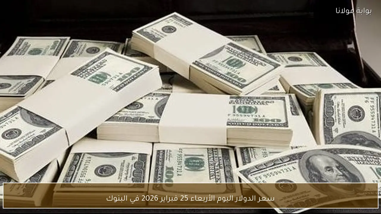 سعر الدولار اليوم الأربعاء 25 فبراير 2026 في البنوك