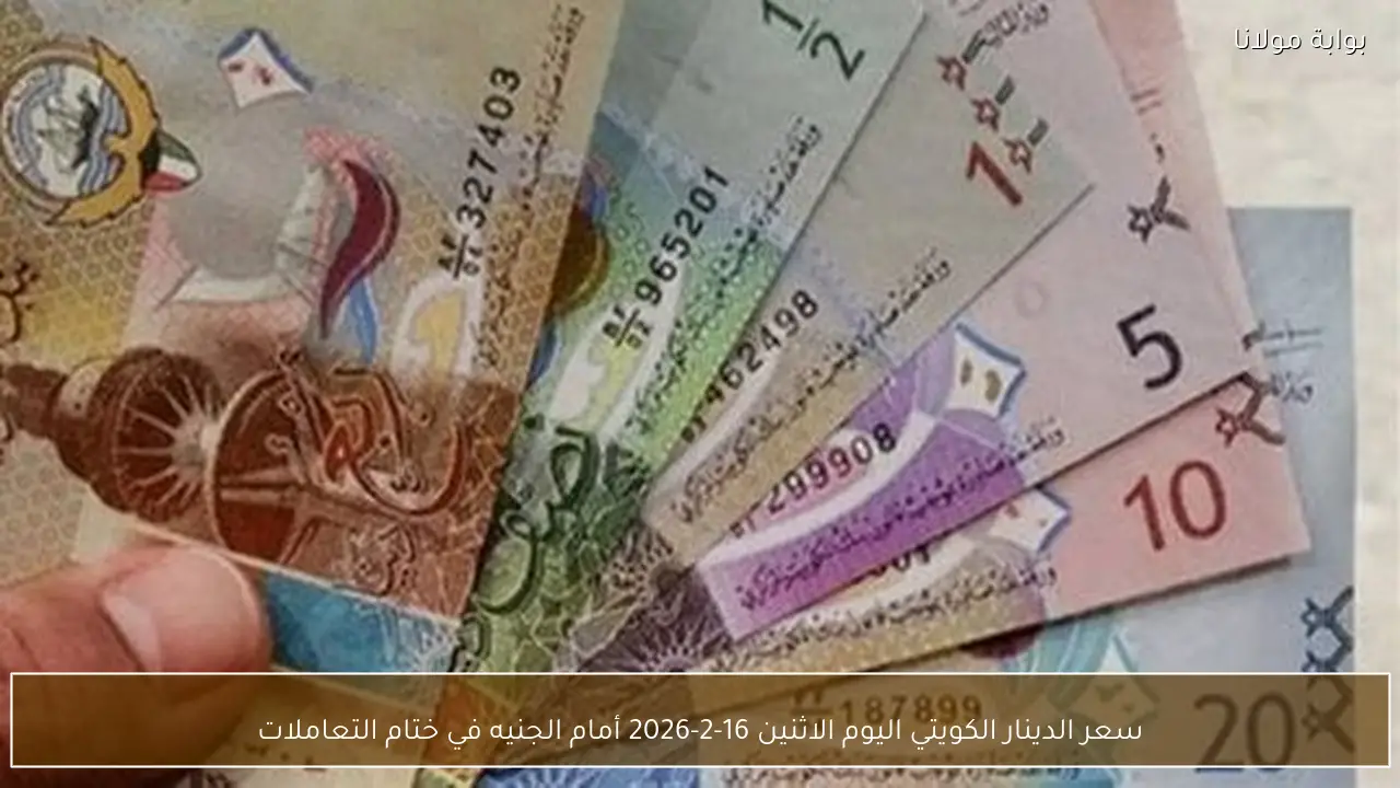سعر الدينار الكويتي اليوم الاثنين 16-2-2026 أمام الجنيه في ختام التعاملات