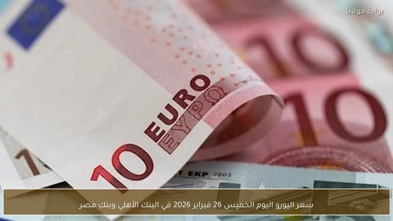 سعر اليورو اليوم الخميس 26 فبراير 2026 في البنك الأهلي وبنك مصر