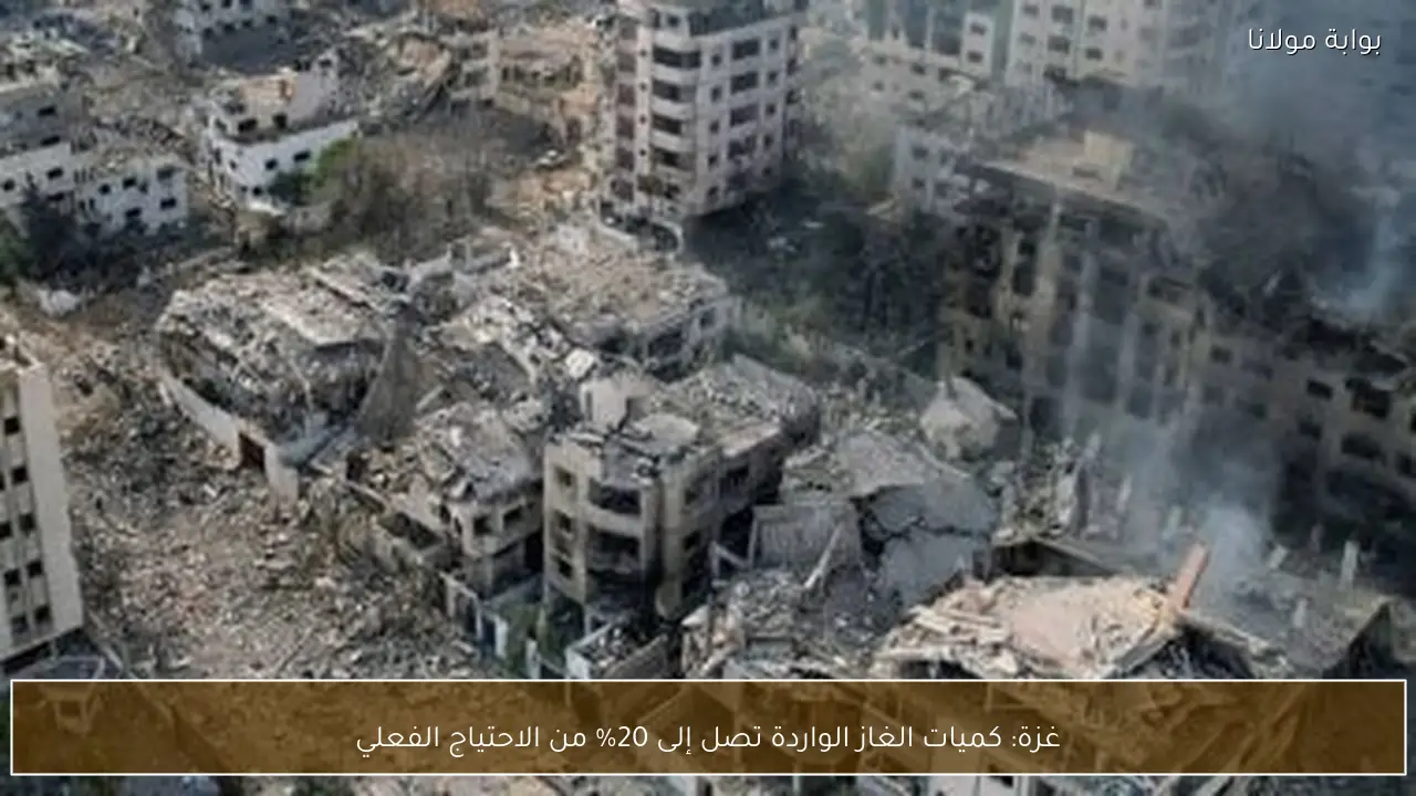 غزة: كميات الغاز الواردة تصل إلى 20% من الاحتياج الفعلي