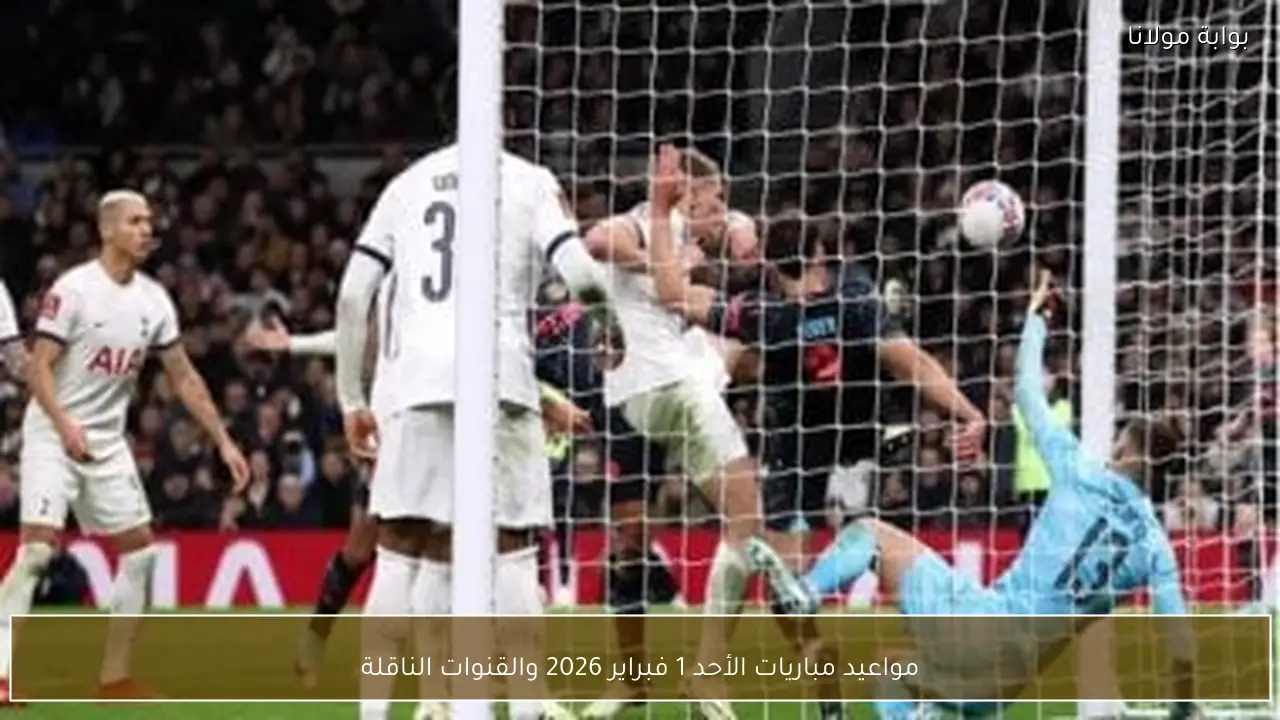 مواعيد مباريات الأحد 1 فبراير 2026 والقنوات الناقلة