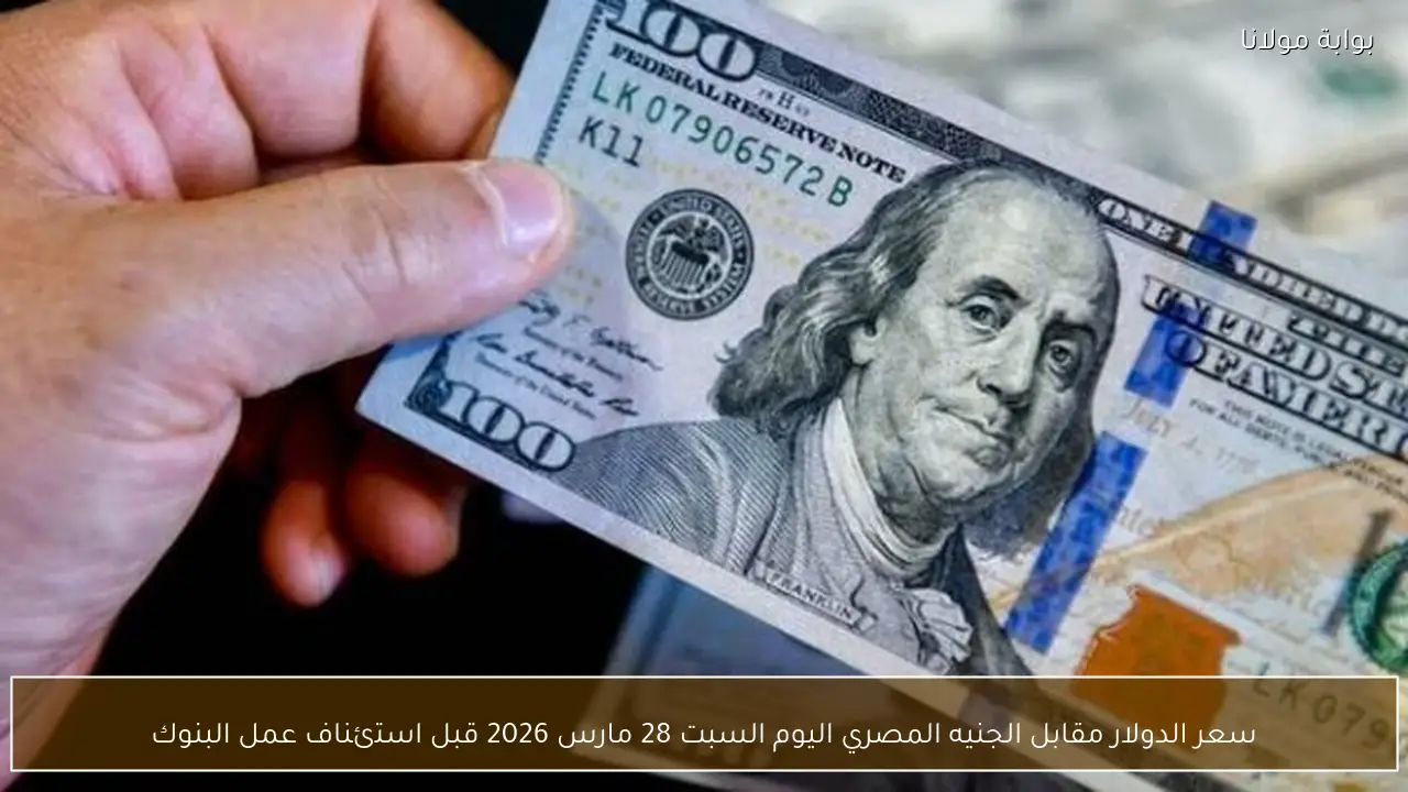 سعر الدولار مقابل الجنيه المصري اليوم السبت 28 مارس 2026 قبل استئناف عمل البنوك