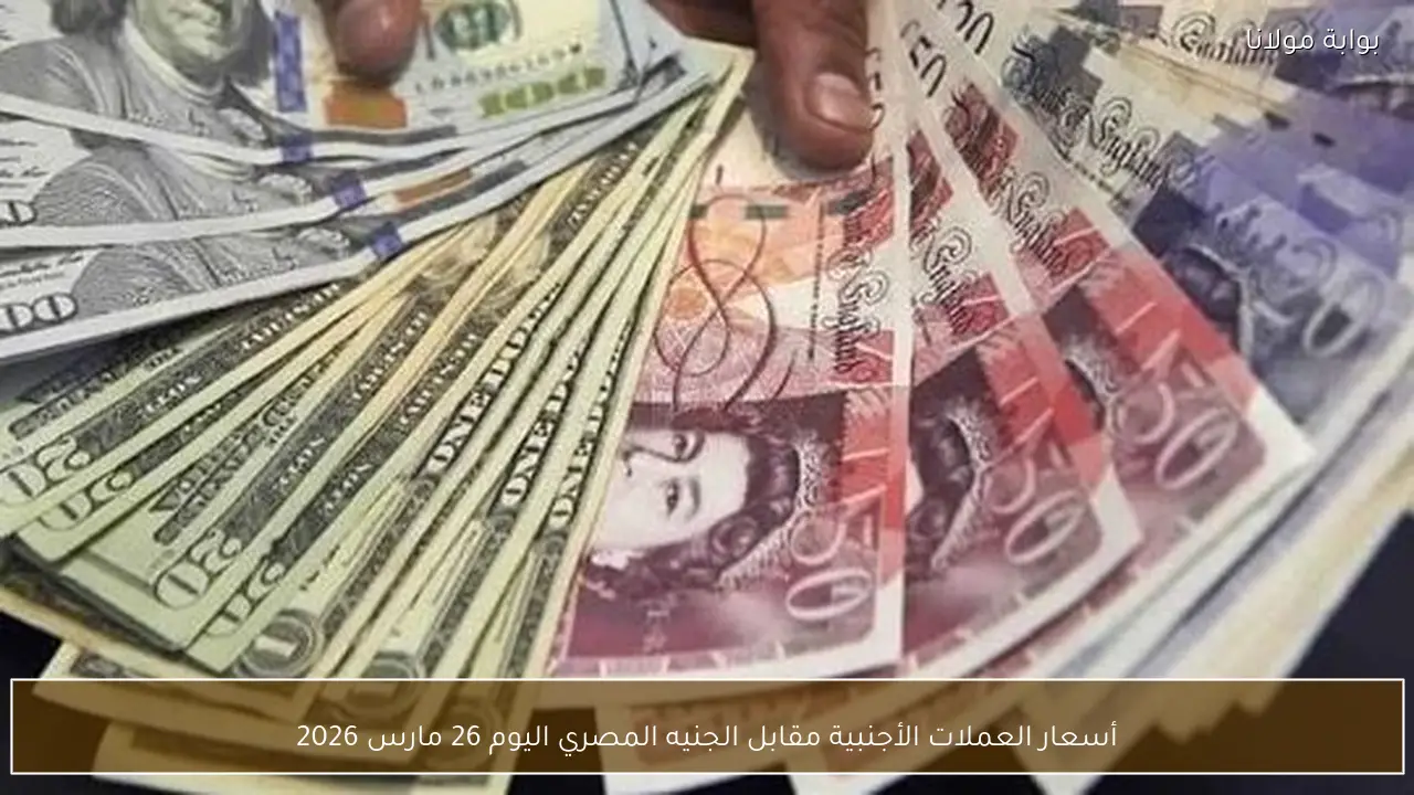 أسعار العملات الأجنبية مقابل الجنيه المصري اليوم 26 مارس 2026