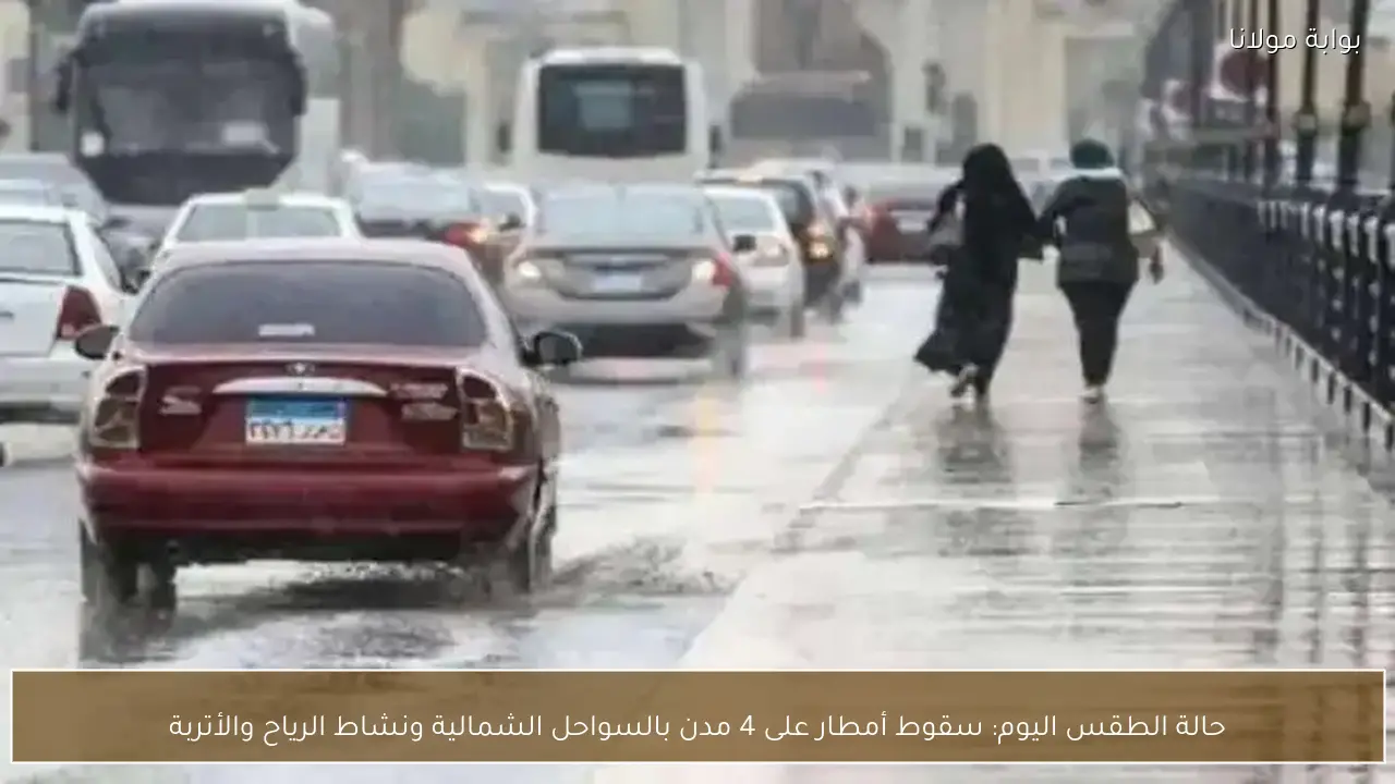 حالة الطقس اليوم: سقوط أمطار على 4 مدن بالسواحل الشمالية ونشاط الرياح والأتربة