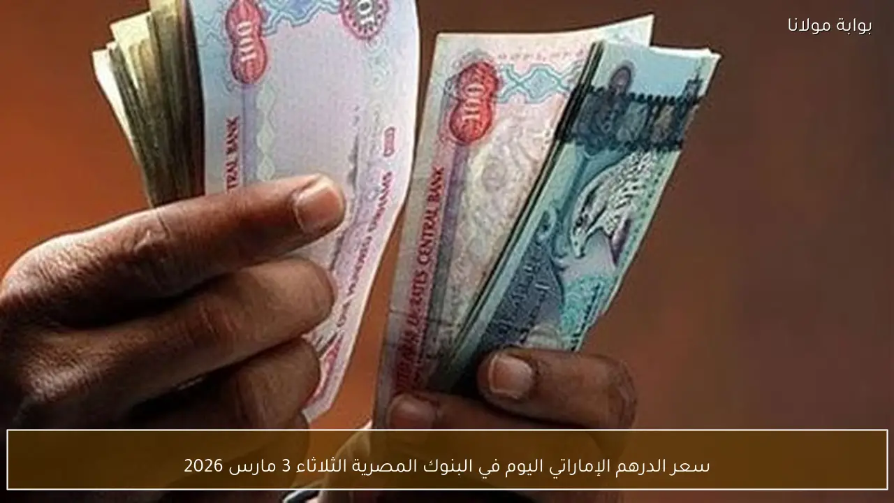 سعر الدرهم الإماراتي اليوم في البنوك المصرية الثلاثاء 3 مارس 2026