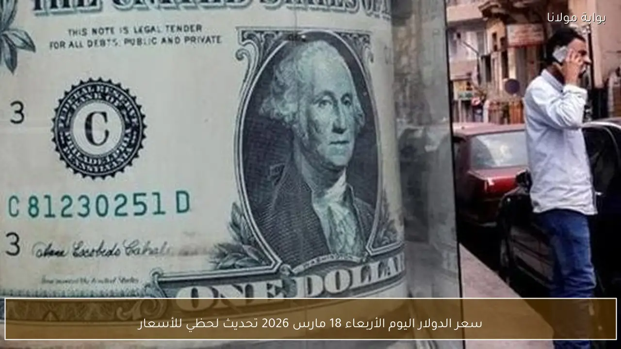 سعر الدولار اليوم الأربعاء 18 مارس 2026 تحديث لحظي للأسعار