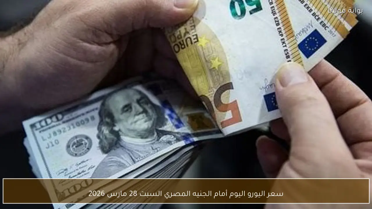 سعر اليورو اليوم أمام الجنيه المصري السبت 28 مارس 2026