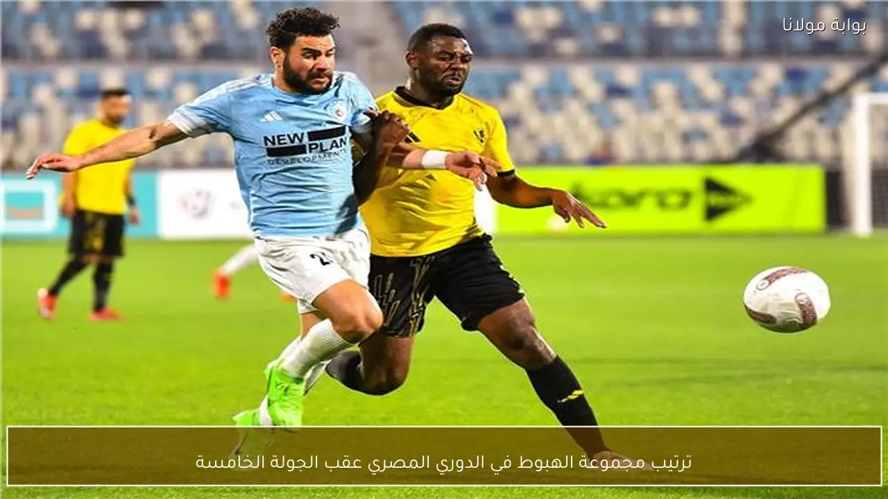 ترتيب مجموعة الهبوط في الدوري المصري عقب الجولة الخامسة