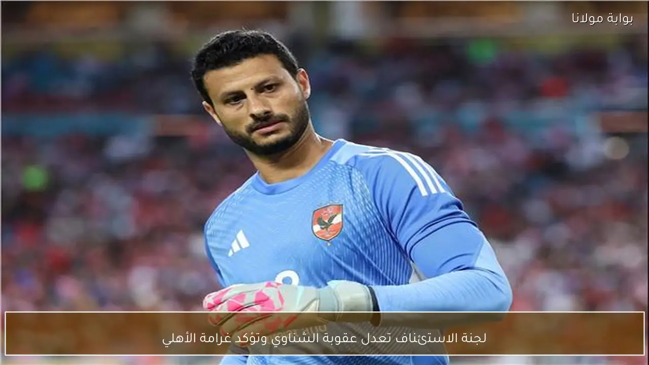 لجنة الاستئناف تعدل عقوبة الشناوي وتؤكد غرامة الأهلي