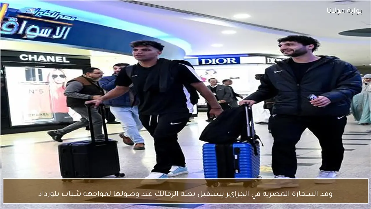 وفد السفارة المصرية في الجزائر يستقبل بعثة الزمالك عند وصولها لمواجهة شباب بلوزداد